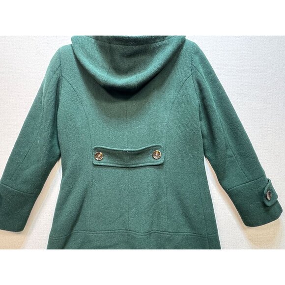 Calvin Klein Women's Wool Hooded Winter Coat Long Sleeve Sz 4 Sea Green Full Zip - Picture 13 of 14